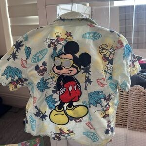 Disney Mickey Mouse Hawaiian Kids Set - Button Down Shirt and Shorts - 2T
